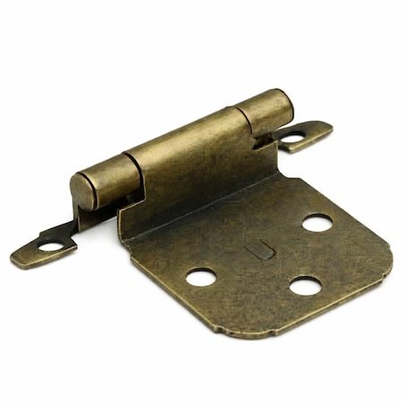 Sapphire 1-1/2 in. Partial Overlay Self-Closing Exposed No Radius Cabinet Hinge in Antique Brass - Pack of 2 SP-804424