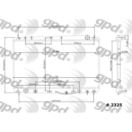 Global Parts Distributors Radiator 2325C