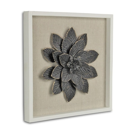 Homeroots 12" X 13" Black And Gold Flower Wood and Metal Wall Decor 489488