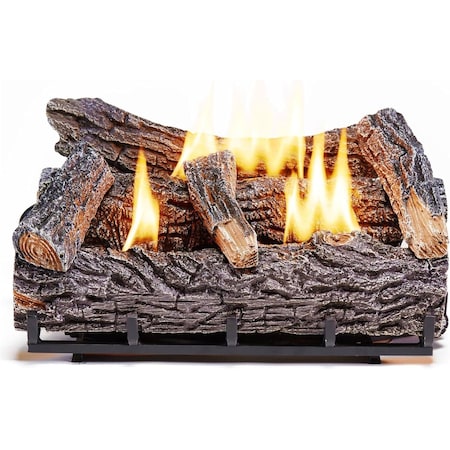 Duluth Forge Ventless Natural Gas Log Set, 21 in Winter Oak, 32,000 BTU, T-Stat Control DLS-N22T