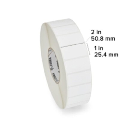 Zebra Zebra Direct Thermal Label, Paper, 2" x 1", Z-Perform 2000D, 3" Core, 5500 labels/Roll, 8PK 10000298