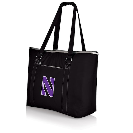 Picnic Time Family Of Brands NCAA Northwestern Wildcats Tahoe XL Tote Cooler Bag - Soft Cooler Bag - Picnic Cooler, Black 598-00-175-434-0