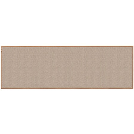Aarco VIC Cork Bulletin Board, Red Oak Frame, Clear Lacquer Finish, Blanched Almond 48''Hx144''W OW48144186