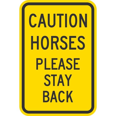 Lyle Horses Please Stay Back, 18x24, Non-Reflective, Yellow G-11174-NA_18x24