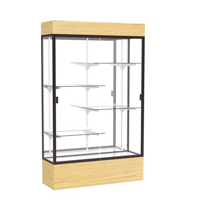Ghent Lighted Floor Display Case 48x80x16, Mirror 2174MB-BZ-LV