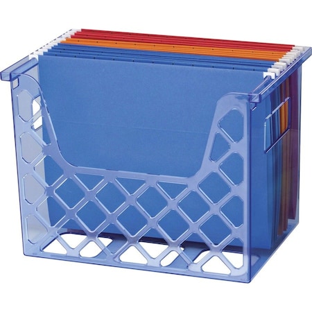 Officemate Blue Glacier Desktop File Organizer, 1 Section, Letter-Size, 8.63in Long, Translucent Blue 23221