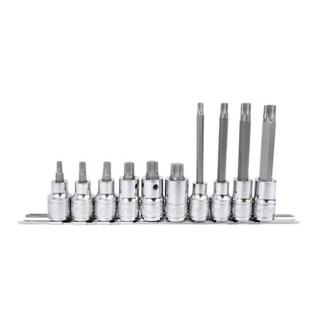 Genius Tools 10PC 1/2in Dr. Triple square Bit Socket Set BS-410M