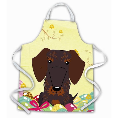 Carolines Treasures Easter Eggs Wire Haired Dachshund Chocolate Apron BB6129APRON