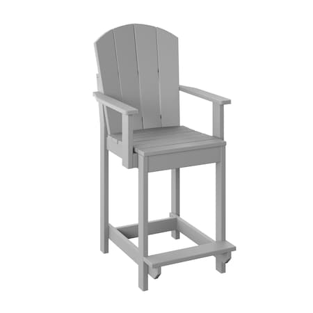 Polybird FANBACK DINING CHAIR "COUNTER HEIGHT".        LIGHT GRAY POLYBIRD P8-C