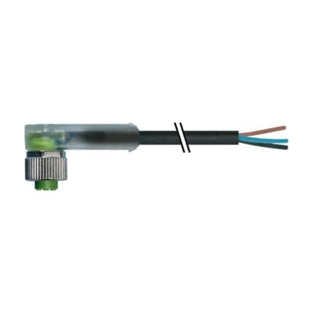 Murrelektronik Cordset, Right Angle, M12, Black, 22 AWG, 4A 7000-12381-6330300