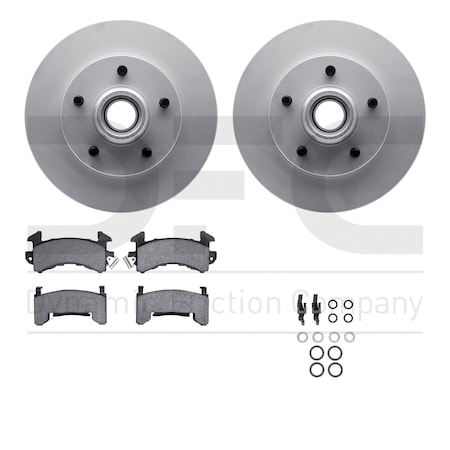 Dynamic Friction Co DFC GEOSPEC Coated Rotor- Heavy Duty Brake Pad includes Hardware 4412-47005
