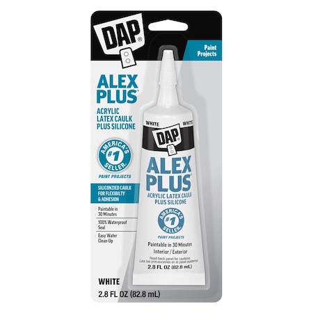 Dap Alex Plus White Siliconized Acrylic Latex All Purpose Caulk 2.8 fl. oz. 7079800956