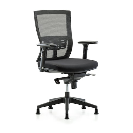Blue Ridge Ergonomics Desk Chair Modern Mesh Chair, C2, 3D, Arms Glides, Adjustable Arms, 18-1/2" to 21-1/2" Height, Mesh BR-MOD-MDHCH-RG-C2-A2-RG