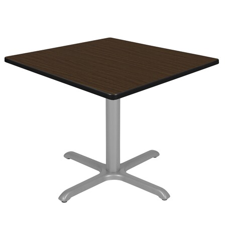 Regency Square Cain Large X-Base Breakroom Table, 42 in W, 42 in L, Neo Walnut TB4242NWGY