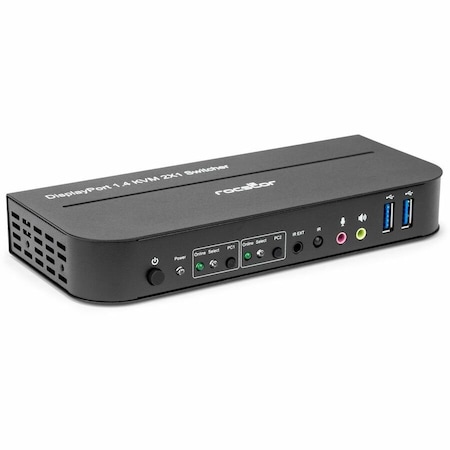 Rocstor SOLIDKVM SK05 DISPLAYPORT 1.4 AND USB 3.0 2X1 KVM SWITCH 4K@60HZ- 2-PORT DISPLAY Y10A326-B1