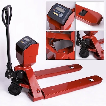Prime Systems New PS-5000PJ Pallet Truck Pallet Jack Scale with 5000 capacity PS-5000PJ+103P-red