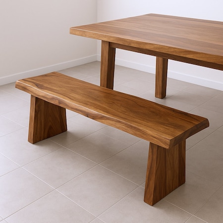 Homeroots 68" Brown Solid Wood Live Edge Dining Bench 565287