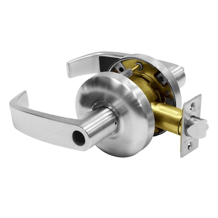 Sargent Grade 2 Storeroom/Closet Cylindrical Lock, L Lever, Conventional Less Cylinder, Satin Chrome Finish 28LC-65G04 KL 26D