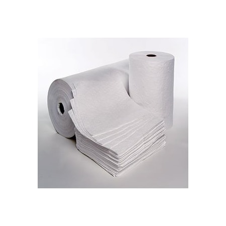 M&B Absorbents Sorbent Pad, Oil-Based Fluids, 15 in x 18 in, White, Polypropylene, 100 PK 13100