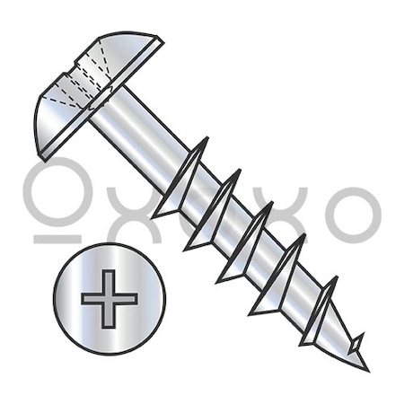 Oxoxo 8-11X1 1/4 Phillips Truss Deep Thread Wood Screw 2/3 Thread Zinc Bake, 5000PK 559345