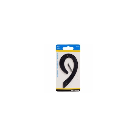Hillman House Address Number 9, Nail-On, Black Finished Aluminum, 4-In. 841634