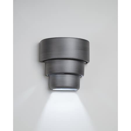 Luxury Lighting Fasciato 10 in Tall Ceramic Outdoor Wall Light, Rubbed Pewter Paint Finish, 2PK (2) 124-00-APew-ud-7