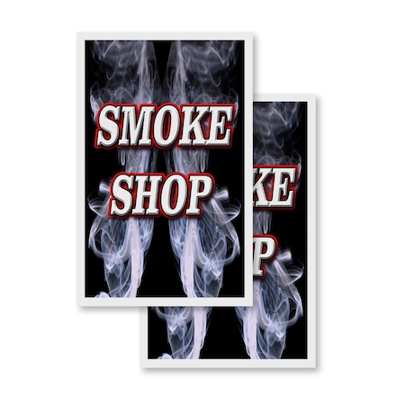 Signmission Smoke Shop, Vinyl Decals Only 24 Inch x 36 Inch, Vinyl Decal, 2PK DSB-2436-2PACK-Smoke Shop