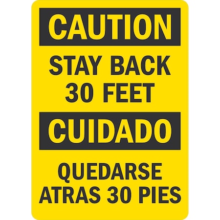 Lyle Stay Back 30 Feet / Quedarse Atras 30 Pies, 10x14, Non-Reflective, Yellow G-1359-PL_10x14
