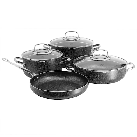Korkmaz Galaksi 7 Piece Non Stick Aluminum Cookware Set in Black A1371