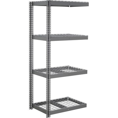 Global Industrial 4 Shelf, Heavy Duty Boltless Shelving Add On, 48"W x 12"D x 72"H, Wire Deck B3161347