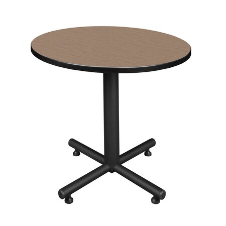 Regency Round Kobe X-Base Breakroom Table, 30 in W, 30 in L, Noble Oak TKB30RNDNO