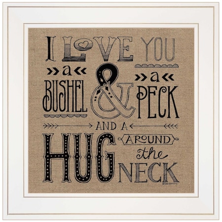 Homeroots Hugs Around the Neck 1 White Framed Print Wall Art 404882