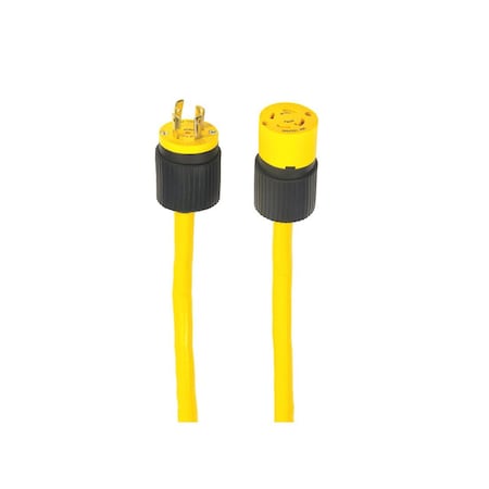 Cci Extension Cord, 10 AWG Cable, 25 ft L, 30 A, 125/250 V, Yellow 1493