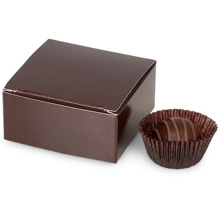 Nashville Wraps Chocolate Candy Truffle Boxes, 2-5/8x2-3/4x1-1/4, Holds 4, 50PK TC4CH