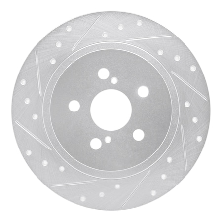 Dynamic Friction Co DFC Brake Rotor - Drilled and Slotted - Silver 631-75029L