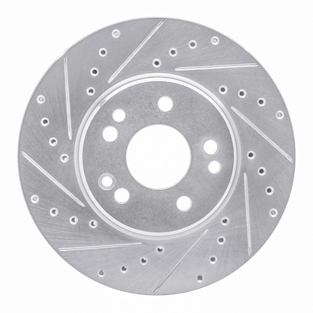 Dynamic Friction Co DFC Brake Rotor - Drilled and Slotted - Silver 631-63019L