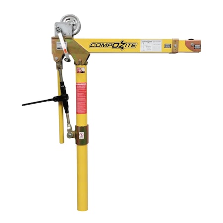 Oz Lifting Products 1200 lb composite davit crane with 2500 lb carbon steel brake winch OZ1200DAV-HND2