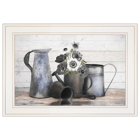 Homeroots Floral Farmhouse I 1 White Framed Print Wall Art 405568