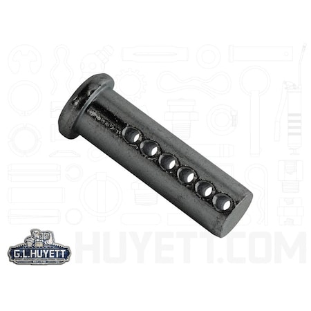 Huyett Universal Clevis Pin, Low Carbon Steel, 0.500 in Dia x 2.000 in Shank Length x 0.156 in Hole Dia CLPU-0500-2000