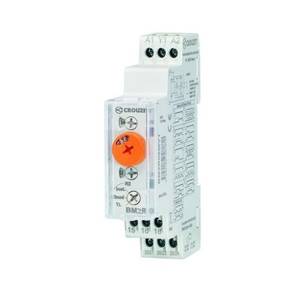 Crouzet Syr-Line Double Output Timer BM2R, 12-240 VAC/DC, 2 C/O, 8 A, 0.1 s - 10 days, 10PK BM2R08MV1