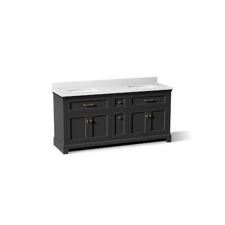 Kohler Charlemont 72" bathroom vanity cabinet with sinks and quartz top 29264-BD1-DWG
