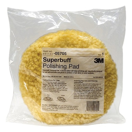 3M Polishing Pad, Dble Sided, 9 In, Wool Blend 05705
