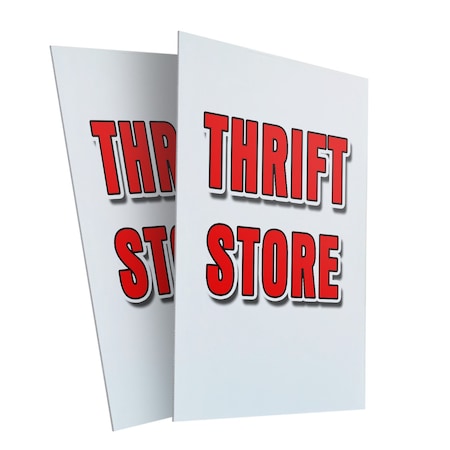 Signmission Thrift Store, Plastic Signs Only 24 Inch x 36 Inch, Corrugated Plastic, 2PK CSB-2436-2PACK-Thrift Store