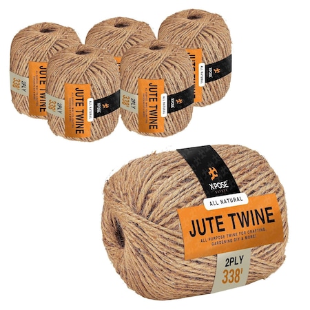Xpose Safety 2 Ply Jute Twine 338FT, 6PK 2PJT-338-6-X-S