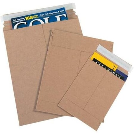 Partners Brand Self-Seal Flat Mailers, 7" x 9", Kraft, PK100 RM10K