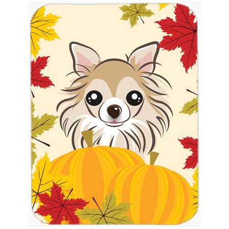 Carolines Treasures Chihuahua Thanksgiving Glass Cutting Board- Large BB2057LCB