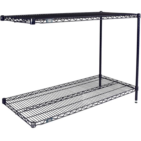 Global Industrial Nexel 2 Shelf, Nexelon Blue Wire Shelving Unit, Add On, 60"W x 24"D x 34"H B3151489