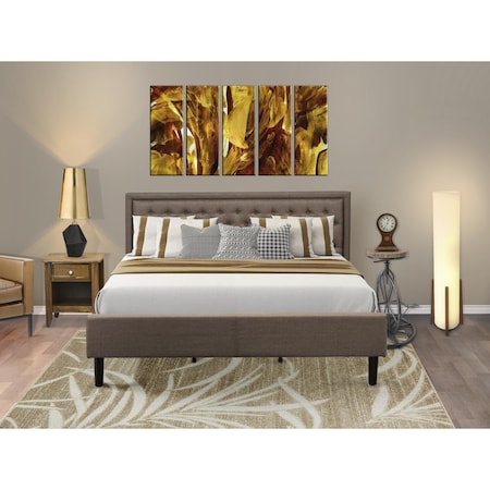 East West Furniture 2 Piece Kendall King Size Bedroom Set - Black KD18K-1GA08