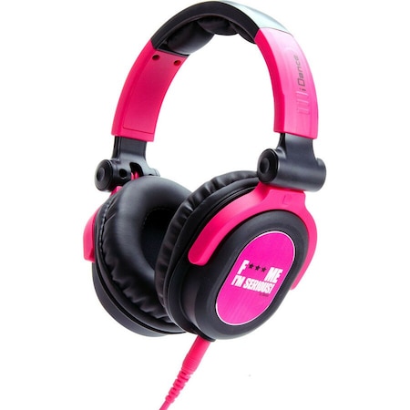 Idance Full-range headphones designed for DJs w/Swivel cup & neodymium magnet & removable cord PINK & BLAC FDJ600