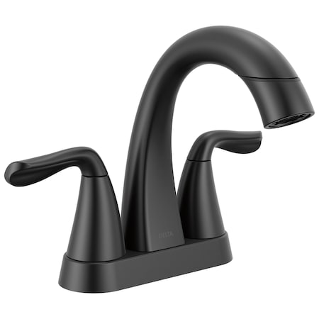 Delta Arvo Two Handle Centerset Pull-Down Bathroom Faucet Matte Black 25840LF-BLPD